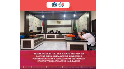 BAGIAN HUKUM SETDA. KAB. BADUNG BERSAMA TIM BANTUAN HUKUM PEMDA BADUNG MEMBERIKAN PENDAMPINGAN HUKUM KEPADA BADAN PENDAPATAN DAERAH/PASEDAHAN AGUNG KAB. BADUNG 