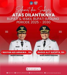 Selamat Atas Dilantiknya Bupati dan Wakil Bupati Badung Periode 2025-2030